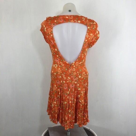 Free People Womens It Takes Two Wrap Dress Orange Peach Combo Size XS NWT $128 - Picture 13 of 14